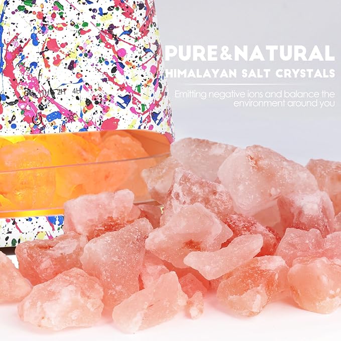 SALKING 2-in-1 Ultrasonic Essential Oil Diffuser & Himalayan Salt Lamp, Aromatherapy Diffuser Cool Mist Humidifier with Auto Off Function, Pure Himalayan Pink Salt Rock, 150ml (Multicolor)