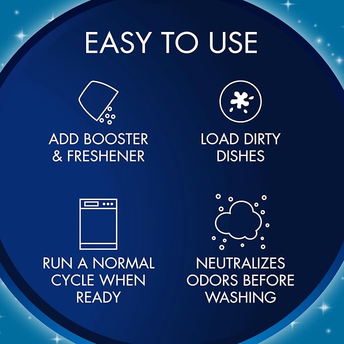 Glisten Dishwasher Detergent Booster and Freshener, Helps Eliminate Odors, Spots, and Stains, Lemon Scent, Made in the USA, 28 Ounce Bottle