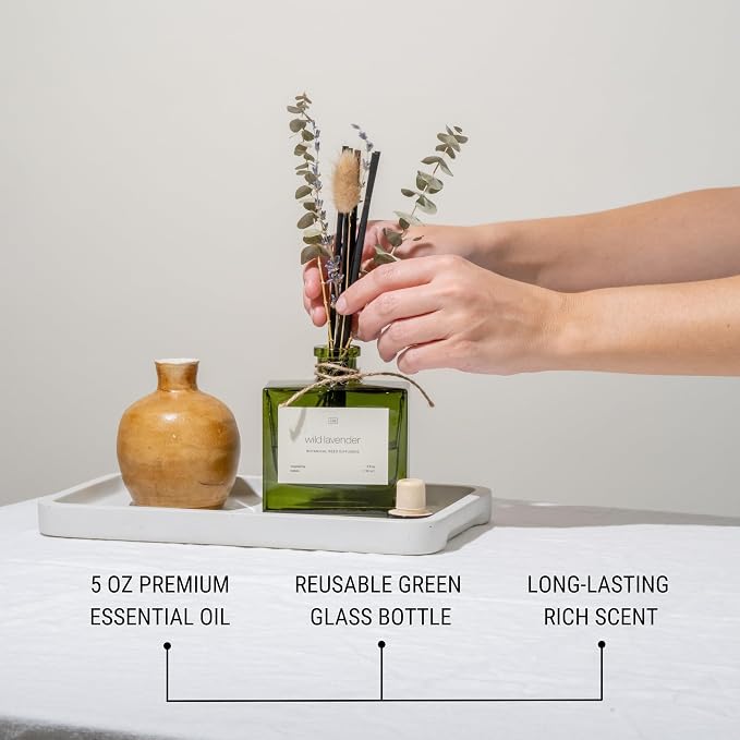 Craft & Kin Premium White Peony & Tuberose Reed Diffuser with Dried Flowers – 5 oz Essential Oil Diffuser for Home & Bathroom – Long-Lasting Fragrance Diffuser Sticks – Room Decor Air Freshener