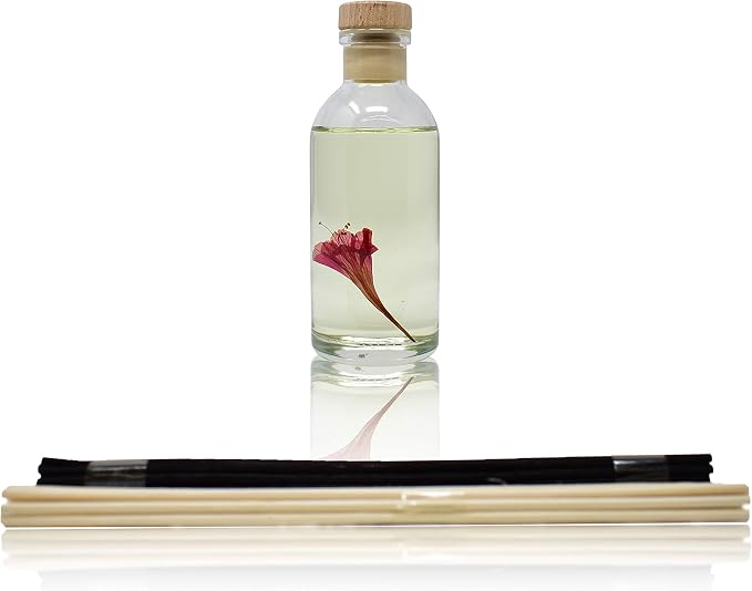 Reed Diffuser Set, Honeysuckle & Jasmine - Bathroom Décor | Hyacinth, Cassis, Neroli & Geranium, Long Lasting Air Freshener for the Bedroom, Bathroom or Office, Made in the USA