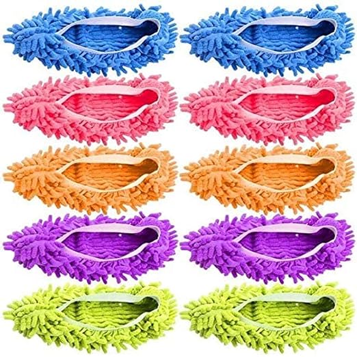 Tamicy Mop Slippers Shoes 5 Pairs (10 Pieces) - Microfiber Cleaning House Mop Slippers Floor Cleaning Tools Shoe Cover Soft Washable Reusable Microfiber Foot Socks Floor Cleaning Tools Shoe Cover | Microfiber, Washable, Reusable, Floor Cleaning Tools, ...