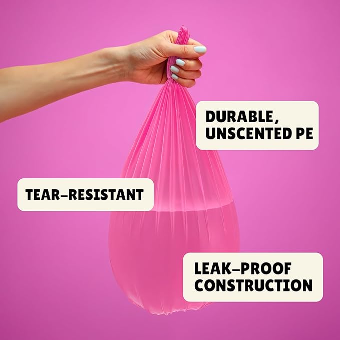 FORID Small Trash Bags 4 Gallon for Bathroom - Extra Thick Colored Garbage Bags Unscented,Strong Plastic Wastebasket Can Liners for Home Bedroom Office and Car,150 Bags Multi Colored
