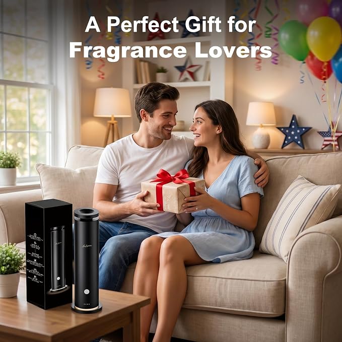 Waterless Diffuser Pro with 5 Scent Oils, Luxury Hotel-Class Essential Oil Diffuser Aromatherapy Machine with 1500 Sq Ft Cover, 6 Mist, 4.06Oz Diffusers for Home Large Room Hotel SPA - Black