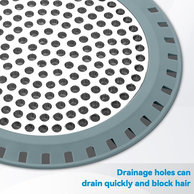 Shower Drain Hair Catcher,Aluvor Shower Drain Cover Bathtub Drain Strainers Weighted Metal Hair Trap Stopper Sink Protector Filter Bathroom Flat Strainer Stopper (Greyishblue) | Weighted Metal Hair Trap Stopper Sink Drain Protector Filter Bathroom Flat...