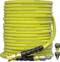 Pressure Washer Hose 75FT 3/8" for Cold and Hot Water 212°F, with Swivel Quick Connect, 4500PSI Kink Resistant Grade Steel Wire Braided, Power Washer Hose With 2pcs M22-14mm Adapter