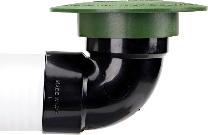 NDS 322G* Pop-Up Drainage Emitter with Elbow, fits 3-Inch Sewer and Drain Pipe, Works with Drainage Systems Including Catch Basins and Channel Drains, Green