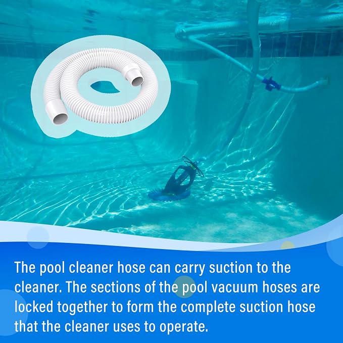 Universal Pool Vacuum Hose 48" Long Fit for Kreepy Krauly, Baracuda G3/G4, Hayward Navigator, Pool Vac Ultra and Most Automatic Pool Vacuum Cleaners, Swimming Pool Cleaner Suction Hose, 3 Pack