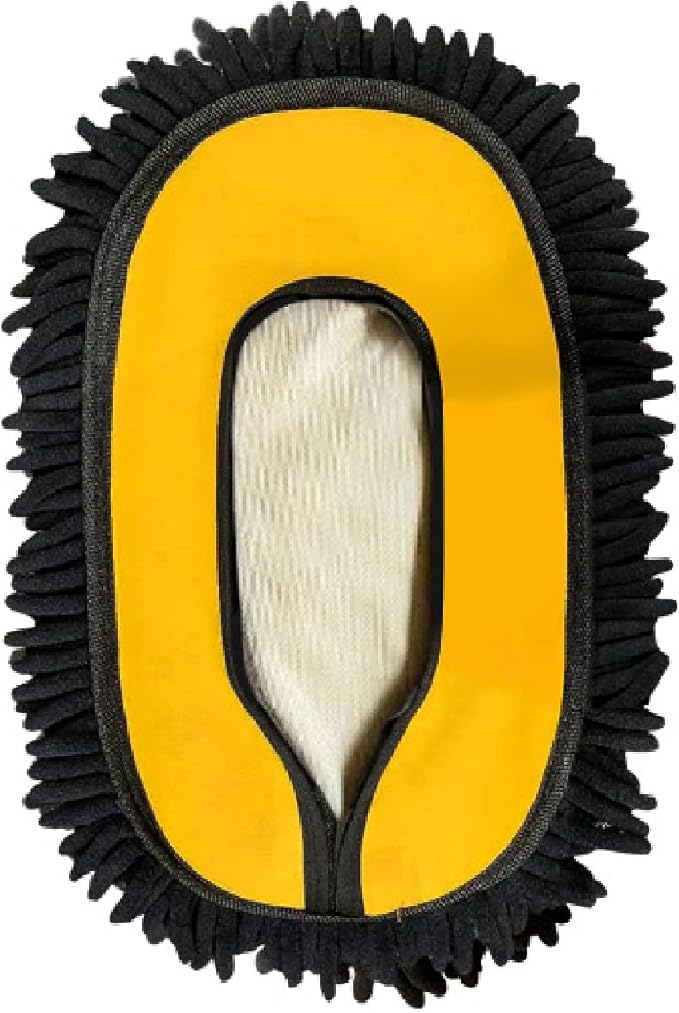 YeewayVeh Car Wash Brush Replacement Cover, Microfiber Mop, Yellow | Compatible with 15° Curved Cleaning Brush Mop, Universal Fit, Detachable & Machine Washable