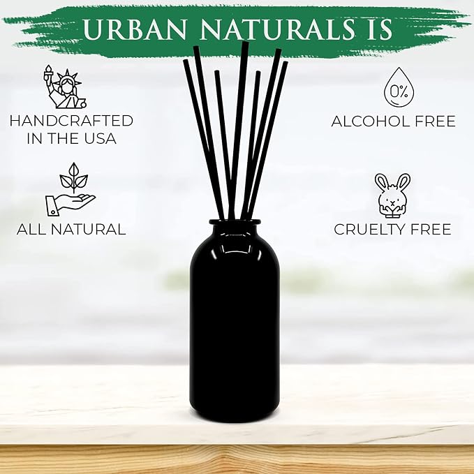 Reed Diffuser Set, Eucalyptus Sage - Bathroom Shelf Décor | Mint, Lime & Cedarwood Essential Oils, Soothing & Relaxing scent for Bathroom or Bedroom Made in the USA