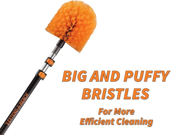 36 Foot High Reach Duster Kit with 5-30 ft Telescopic Extension Pole | High Ceiling Duster Cleaning Kit with Telescoping Pole, Cobweb Duster, Feather Duster and Ceiling Fan Duster