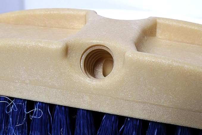 Guttermaster Blue Flow Through Essential Flagged-End Brush Head, 8-Inch | GM-215NP-8 Oblong medium soft bristle brush for gentle car wash, RV, boat, large vehicles, compatible with pole handle