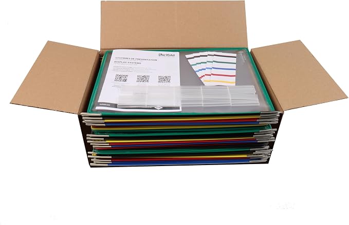 Djois 114049 – Pack of 50 Pivot Pivot Pockets A4 Portrait – Tarifold Professional Presentation System – Soft PVC, Durable, Anti-Glare, Steel Frame – Various Colours