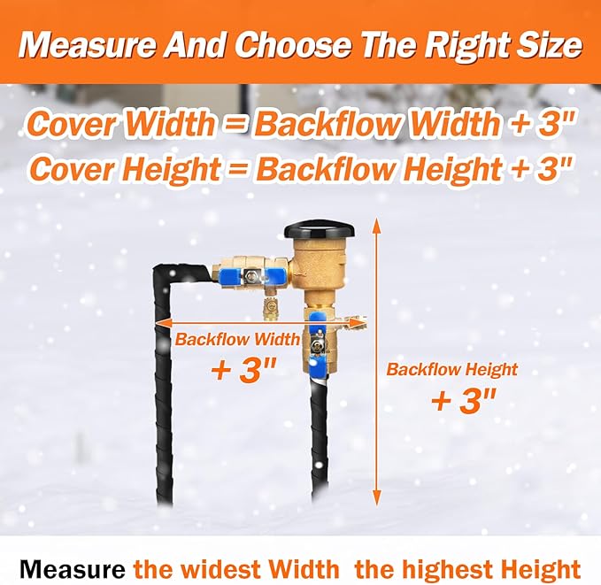 TOHONFOO Backflow Preventer Pipe Insulation Cover (5°F) - Irrigation Sprinkler Valve Insulated Pouch - Water Well Pump Cover - Sturdy 5 Layers for Winter Freeze Protection, 28" W x 36" H, Grey