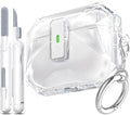for AirPods Pro 3 Case Transparent with Lock, Clear White | Compatible MagSafe, Compatible with Apple AirPods Pro 3rd Generation Case with Cleaning Kit & Keychain, Auto Pop-Up