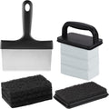 Griddle Cleaning Kit for Blackstone | Professional Flat Top Grill Cleaning Kit, with Heavy Duty Griddle Scraper, Grill Bricks, Scouring Pads & Ergonomic Handles