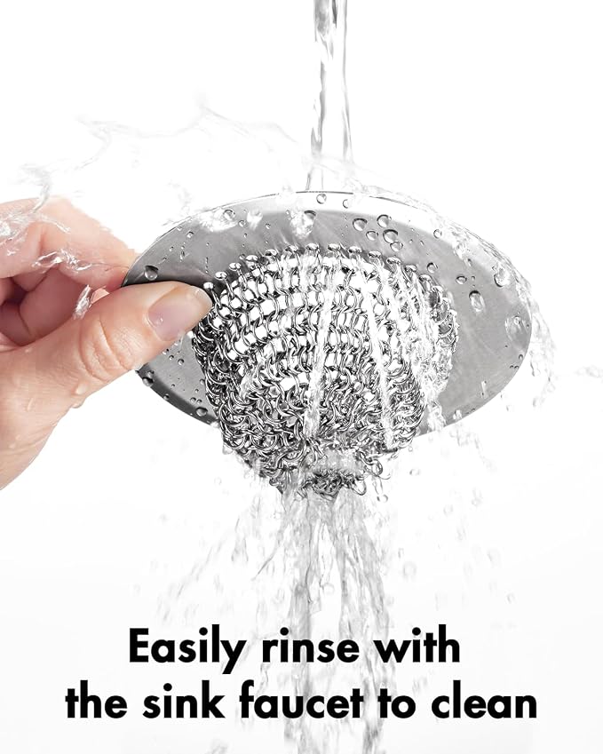 Revolutionary Kitchen Sink Drain Strainer/Patented Reversible Chain Mesh, Effortless Cleaning & Debris Catcher, Large Capacity, Anti-Clog, 304 Stainless Steel & Rust-Proof/Handmade | Revolutionary Sink Strainer, Easy Clean , Fast Drainage,304 Stainless...