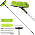 67" Window Squeegee for Window Cleaning with Extension Pole, 3-in-1 | Rotatable Lock Design,Stainless, Professional Window Cleaner Tool Kit for Indoor Outdoor High Windows,Car Glass,Shower Doors