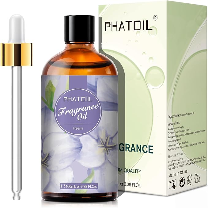 PHATOIL 3.38FL.OZ Freesia Fragrance Oils for Aromatherapy, Essential Oils for Diffusers for Home, Perfect for Diffuser, DIY Candle and Soap Making, DIY Scented Products - 100ml | Long Lasting Scented Oils For Humidifier, Air Freshener, DIY Soap Candle,...