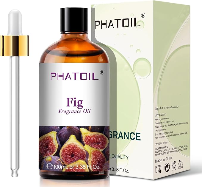 PHATOIL Fig Fragrance Oil for Diffuser Aromatherapy 3.38FL.OZ | Long Lasting Scented Oils For Humidifier, Air Freshener, DIY Soap Candle, Scent Project Making, Aroma Oil for Home Freshening