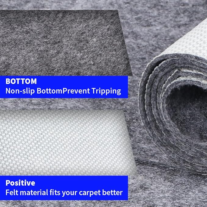 100% Waterproof Non-Slip Rug Pad 3x5 for Large Area Rugs Durable Felt Floor Protection pad for All Floors, Suitable for Cutting. Rug Pads Keep Rugs in Place and Provide Cushioning