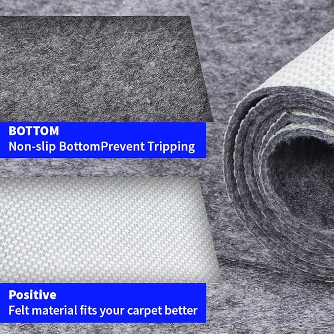 100% Waterproof Non-Slip 1/4” Extra Thick 4x6 ft Rug Pad for Large Area Rugs Durable Felt Floor Protection pad for All Floors, Suitable for Cutting. Rug Pads Keep Rugs in Place and Provide Cushioning