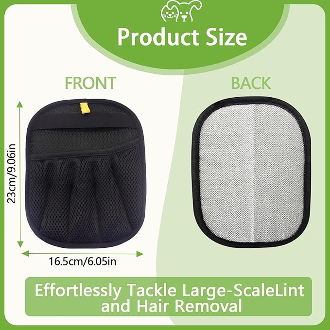Electrostatic Pet Hair Remover Gloves – 2 Pack Reusable Lint Roller Alternative for Furniture, Carpet & Car Seats – Washable Dog & Cat Hair Brushes with Deep Cleaning Grip – No Sticky Refills Needed