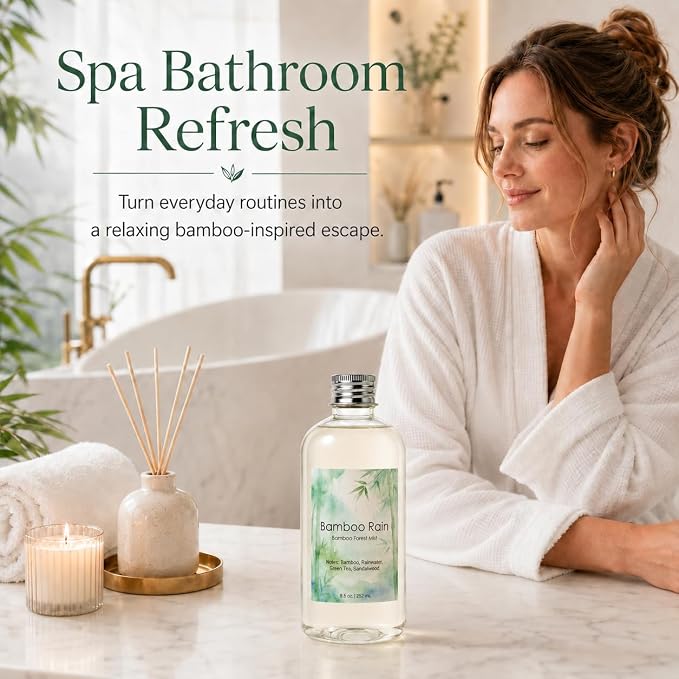 Bamboo Diffuser Oil Refill, 8.5 Fl Oz | Luxury Hotel-inspired ,Fragrance Oil for Reed diffusers, Room Sprays, Humidifier,Aroma Diffusers