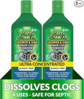 Green Gobbler Ultra Concentrated Drain Clog Remover & Cleaner | Powerful Hair, Grease & Soap Dissolver for Bathroom, Kitchen, Shower, Sink & Toilet | Safe for Pipes & Septic Systems | 2 Pack