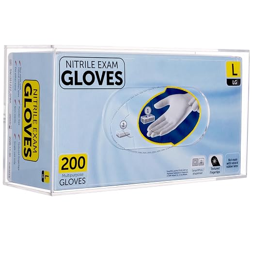 Acrylic Glove Box Holder Wall Mount Disposable Glove Dispenser Storage Organizer for Kitchen, Lab, Garages, Office, Clear