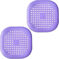 2 Pieces Shower Drain Hair Catcher Bathtub Stopper Home Drain Protectors Drain Cover with Sucker Water Trap Sink Cover for Bathroom Bathtub and Kitchen (Purple, Purple)