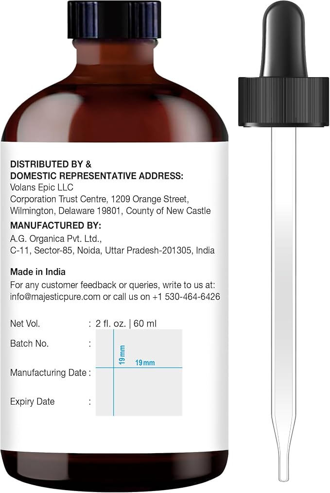 Majestic Pure Frankincense Essential Oil for Diffuser - 2 Fl Oz | 100% Natural Tea Tree Oil for Hair, Skin Care, Carrier Oil Blend, Aromatherapy & DIY Soap Making Scent