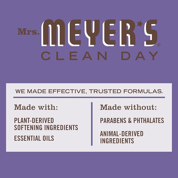 MRS. MEYER'S CLEAN DAY Dryer Sheets, Fabric Softener, Reduces Static, Infused with Essential Oils, Compassion Flower, 80 Count (Pack of 12)