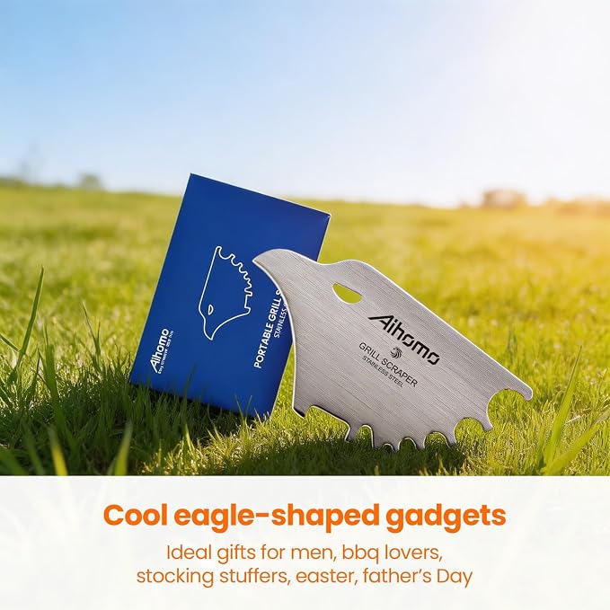 Cool Eagle-Shaped Bristle-Free Grill Scraper, BBQ Grill Cleaning Tool | Cool eagle-shaped, Bristle-free scraper cleans varied grill grates, Compact design includes a rope, hook