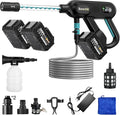 Ikewzbk Cordless Pressure Washer Battery Powered, 1800 MAX PSI | 4 A Battery*2, 5-in-1 Nozzle, 3 Level, Handheld Portable, For Car Home Patio Driveway Fence Cleaning