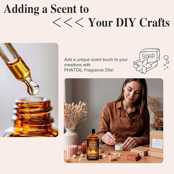 PHATOIL 3.38FL.OZ Fireplace Embrace of Warmth Fragrance Oils for Aromatherapy, Essential Oils for Diffusers for Home, Perfect for Diffuser, Yoga, Skin Care, DIY Candle and Soap Making - 100ml | Long Lasting Scented Oils For Humidifier, Air Freshener, D...