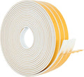 High Density Foam Weather Stripping Door Seal Strip Insulation Tape Roll for Insulating Door Frame, Window, Air Conditioner | Self Adhesive Sealing Weatherstrip (White, 1/4 in 1/8 in 50 Ft)