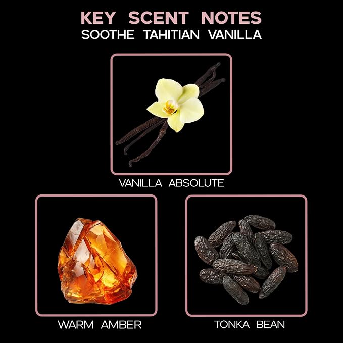 Reed Diffuser Set - Soothe Tahitian Vanilla Bean Scented Diffuser | Home Fragrance Reed Diffuser for Bedroom, Bathroom Shelf Décor, with Real Florals in the Bottle - Made in the USA