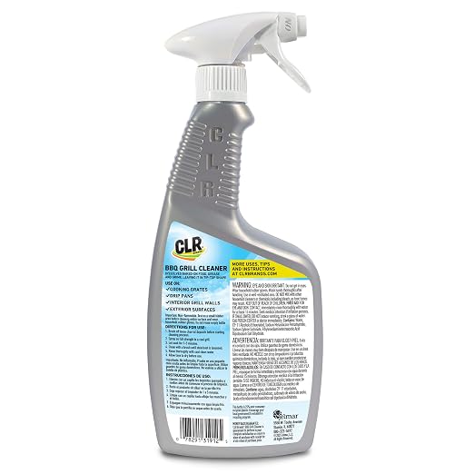 CLR Brands Grill Cleaner and Degreaser Spray, 26 oz. Bottle | Removes Burnt Food, Grease and Grime from Grates and Racks, Pellet and Electric Smokers
