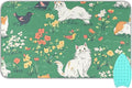 Ironing Mat Portable Ironing Pad Ironing Blanket for Table Top Heat Resistance Double-Side Using Travel Large 47.2 x 27.6 Inch Foldable Lightweight Green Spring Persian Cat and Hummingbird