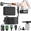 Cordless Pressure Washer Battery Powered; 1200PSI Brushless Power Washer | Brushless Motor; 3 Power Level Adjustable; 6-IN-1 Nozzle; 23FT Elastic Hose; Washer for Car, Home, Patio, Driveway