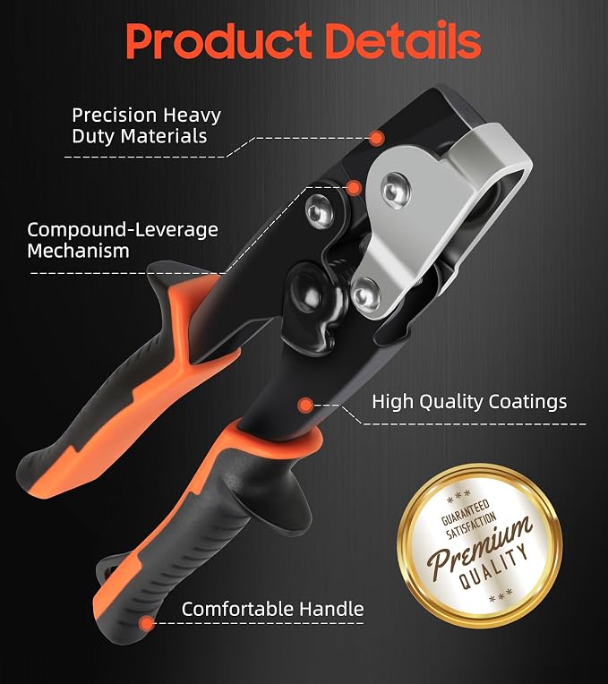 Snap Lock Punch, Gutter Crimping Tool for Sheet Metal, Heavy Duty Gutter Tool for Vinyl and Aluminum Siding, End Cap Crimper for Gutters
