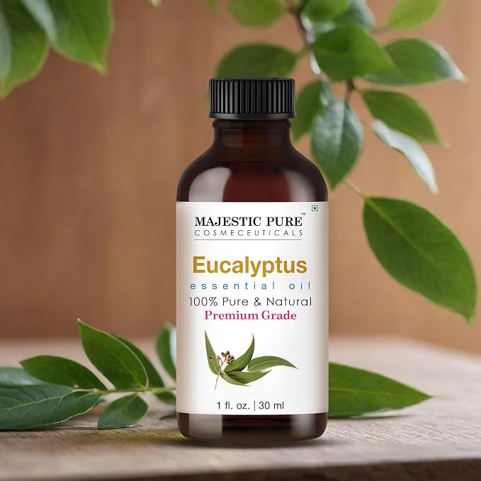 Majestic Pure Eucalyptus Essential Oil for Diffuser - 1 Fl Oz | 100% Natural Essentials Oils for home fragrance, diffuser use, massage, DIY candles, DIY soaps, Aromatherapy