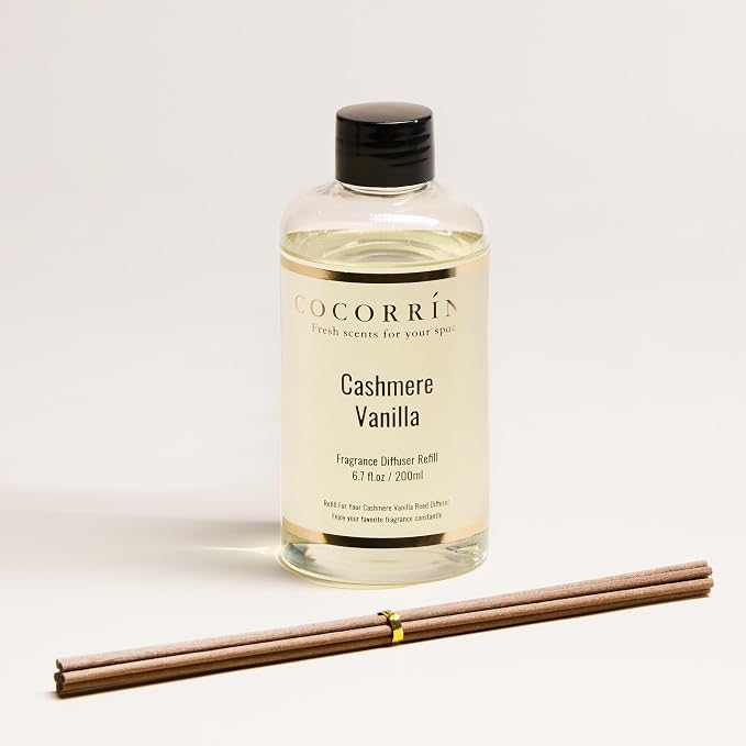 Reed Diffuser Refill - Cashmere Vanilla 6.7 Fl.oz Reed Diffuser Refill with 8 Sticks