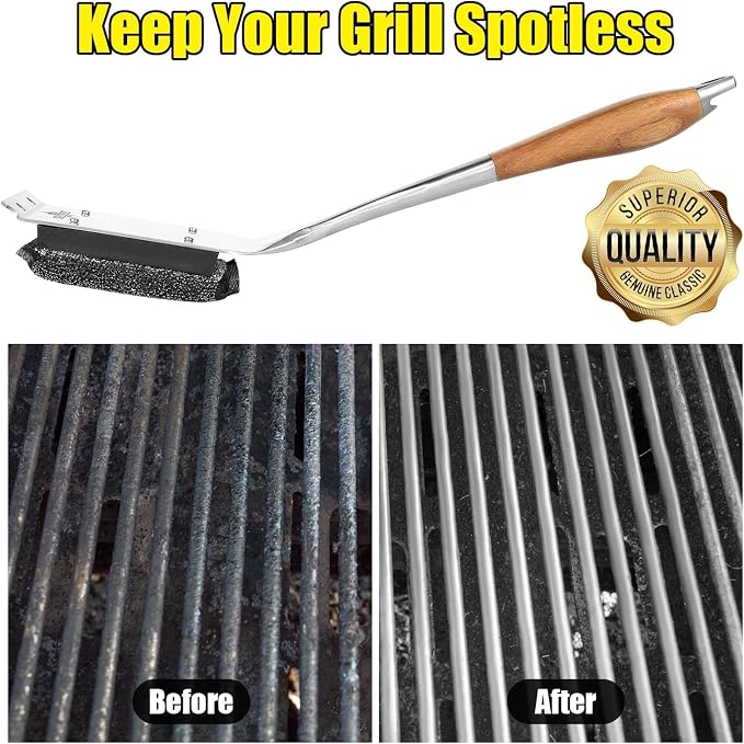 XUDAKAIXIN BBQ Replaceable Scraper Cleaning Head, Durable for Cast Iron or Stainless-Steel Grates, Barbecue Cleaner.