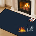 Hearth Rugs for Fireplaces Fire Resistant, 4'11'' x 2'8'' x 0.04'', Blue | 1800°F fireplace mat, fiberglass fireplace rugs fireproof protect floors carpets from sparks embers, easy to clean, versatile
