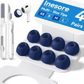 Inesore 4 Pairs Replacement Ear Tips for AirPods Pro 2nd/1st (Dark Blue) | with Noise Reduction Hole & Built-in dust Guard Screen,Silicone,with Portable Storage Box & Cleaner Pen,4 Size (XS/S/M/L)