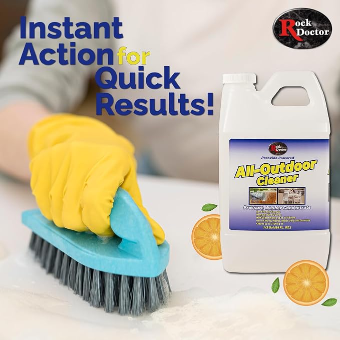 Rock Doctor Outdoor Pressure Washer Cleaner, Natural Cleaning Solution Removes Stains and Discoloration, Brightens Granite, Stone, Pavers, Fire Pits, and Concrete, Power Washer Cleaner Solution