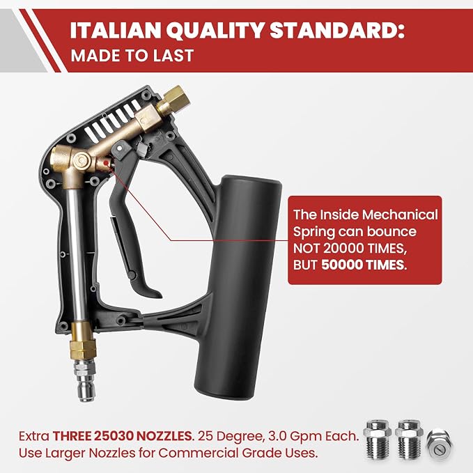 WOJET 22" Pressure Washer Surface Cleaner with 4 Wheels & Dual Handles & 3 Nozzles, 4500PSI 6GPM Stainless Steel Pressure Washer Attachment for Concrete Driveway Sidewalk Deck Patio, Commercial Grade