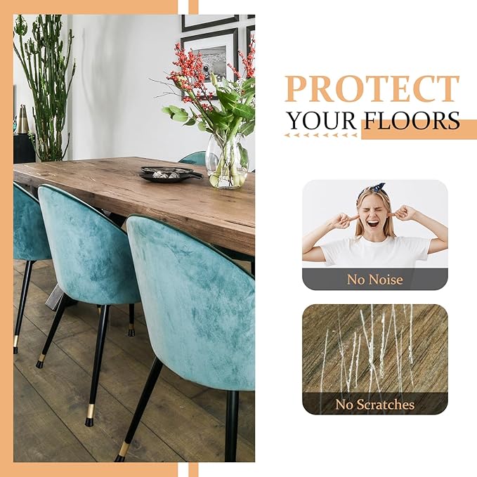 3/4" Round Rubber Chair Leg Tips Caps, Chair Leg Floor Protectors Furniture Legs Caps Non Slip Reduce Noise for Hardwood Floors (Black, 12 Pack)