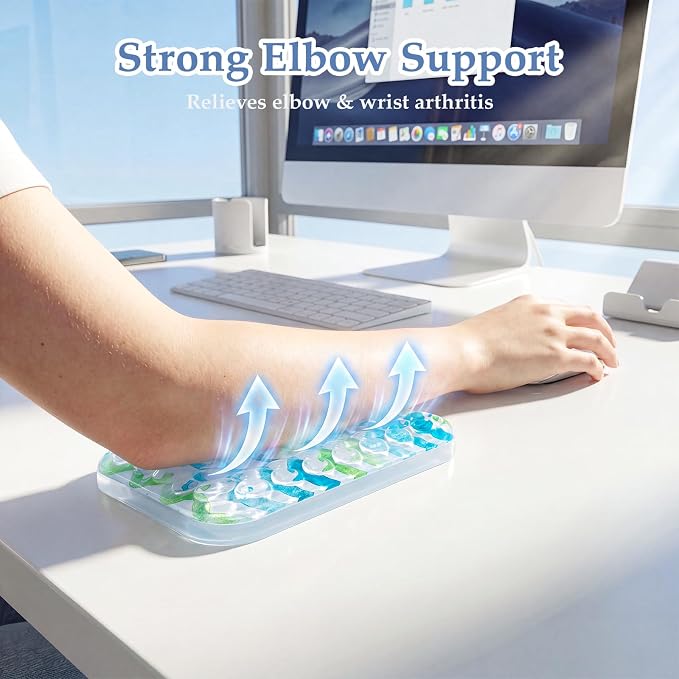 Ospelelf Elbow Wrist Rest Pad for Desk, Gel Arm Rest Pad Support for Office | Ergonomic Computer Wrist Support for Typing Pain Relief, Cushion Pad Support for Keyboard and Mouse, 6.29" × 4.33" × 0.98"